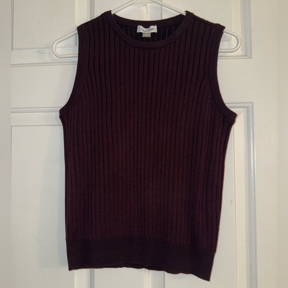 Calvin Klein Dark Plum Sweater Vest